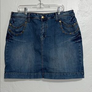Zana Di ZD Y2K Jean SKORT plus size 20
8 pocket Gold stud detail blue Jean